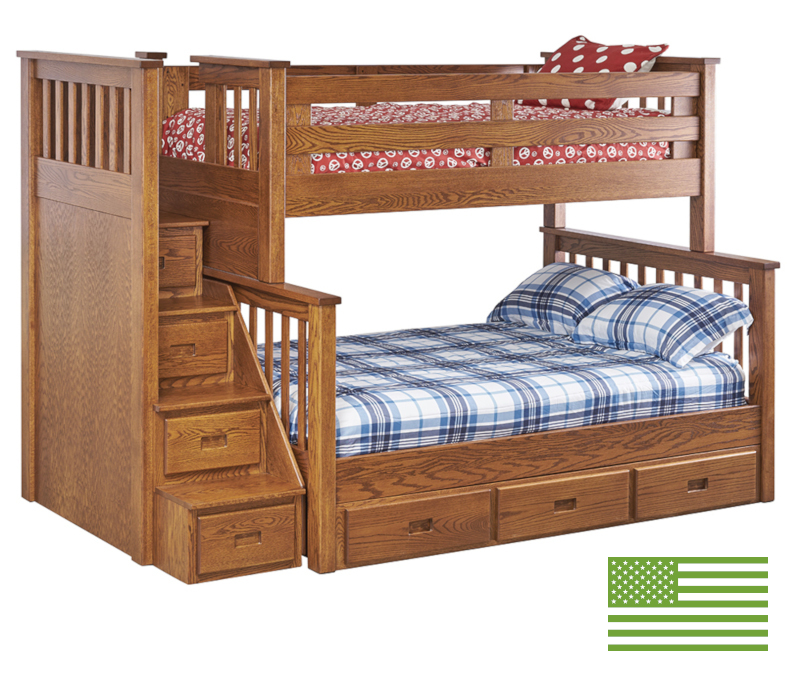Amish Morgan Twin & Full Bunk Bed
